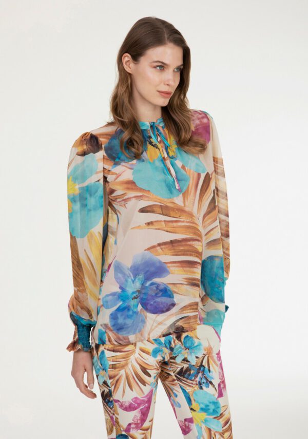 Blusa georgette stampa fiori