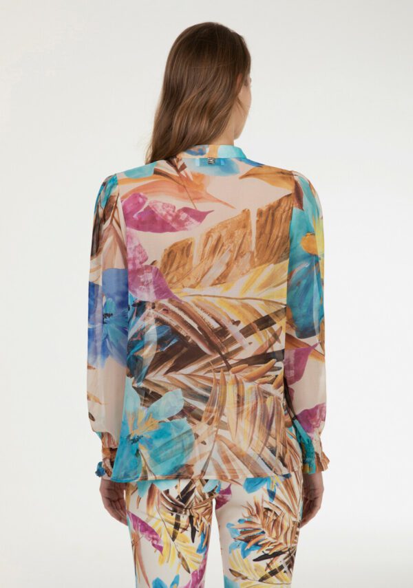 Blusa georgette stampa fiori