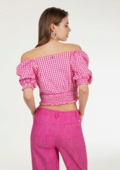 Top cropped stampa vichy - immagine 2