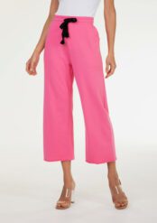 Pantalone cropped in felpa