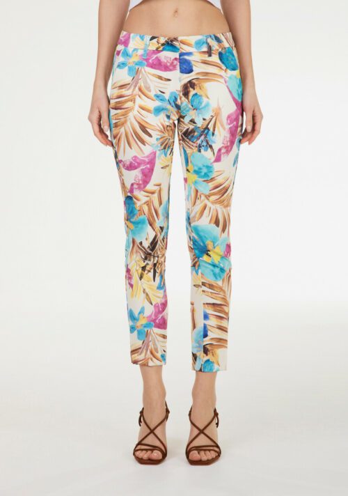 Pantalone straight stampa fiori