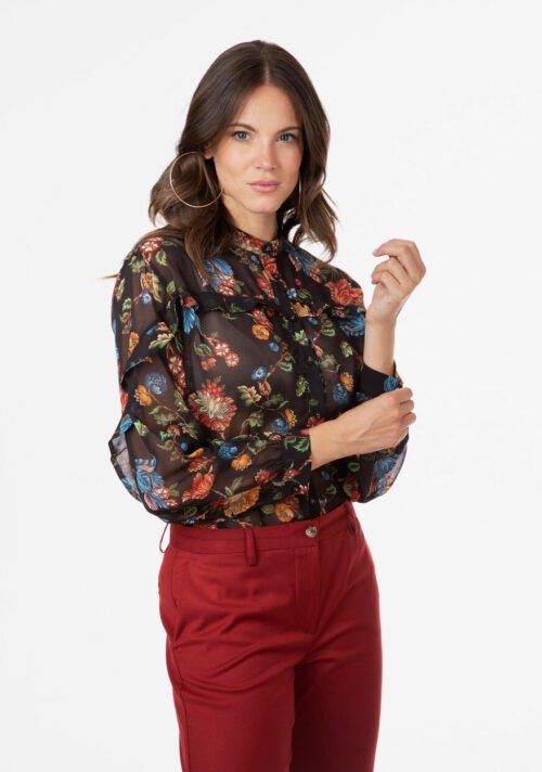 camicia georgette stampa fiori