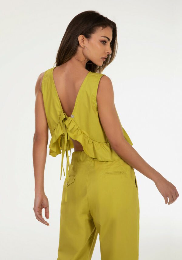 Blusa smanicata in popeline