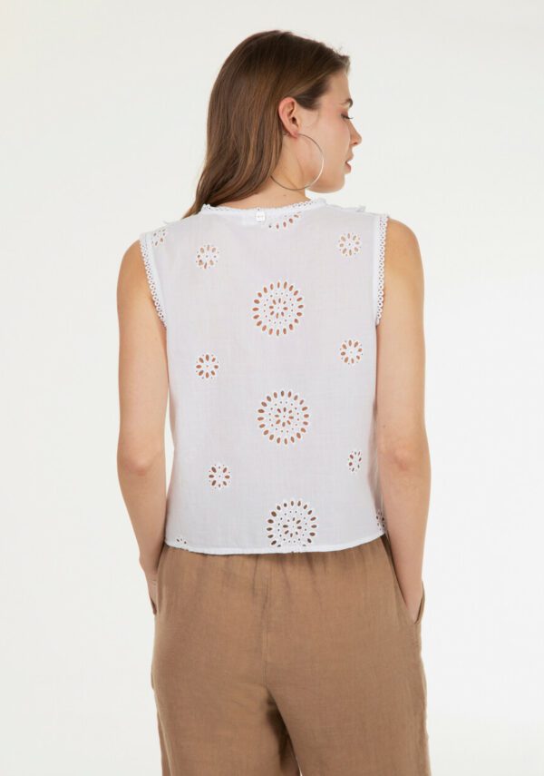 Camicia smanicata pizzo sangallo