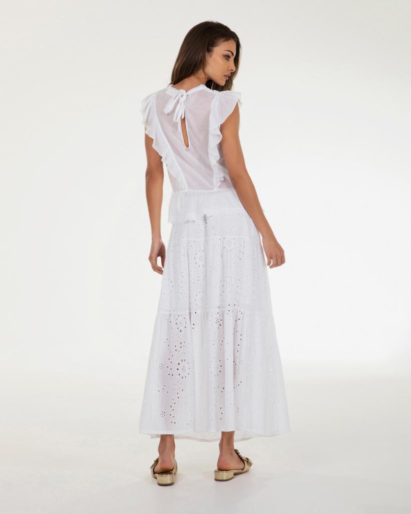 Guess Gonna Lunga Rafa In Cotone Sangallo – Ricamata, Vita Elastica, Parzialmente Foderata, Donna - 3