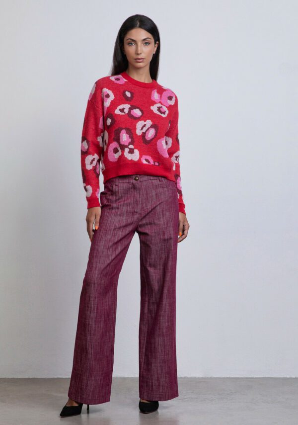 Girocollo fiori jacquard