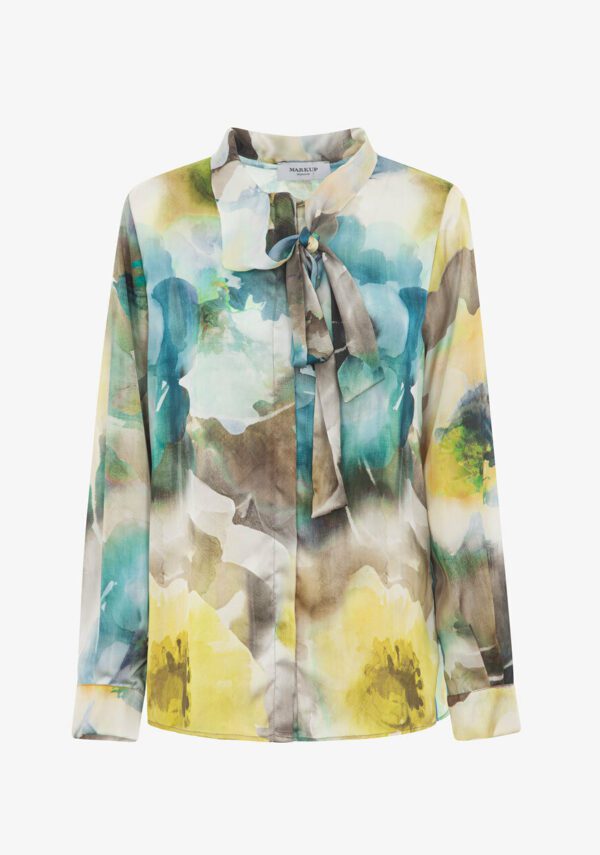 Camicia in raso stampa fiore