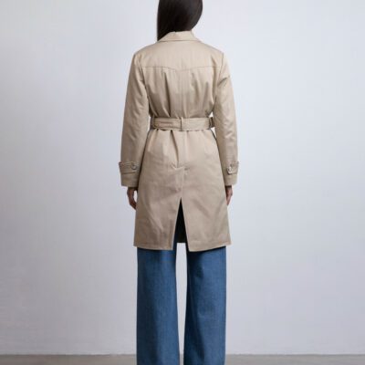 Trench doppiopetto in cotone nylon