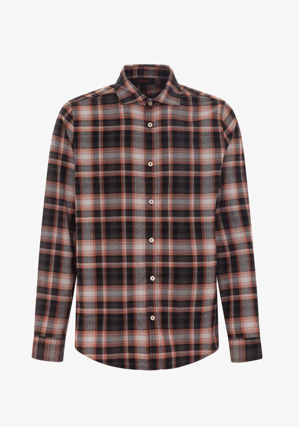 Camicia check collo francese