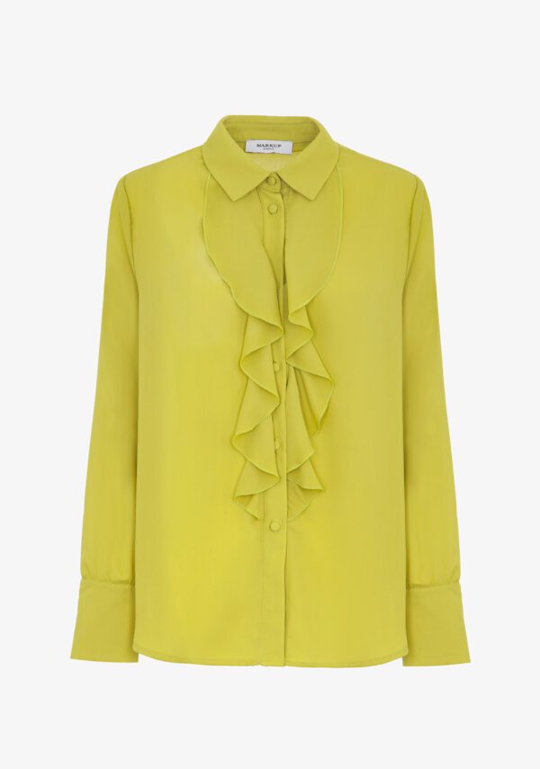 Camicia in georgette con rouches