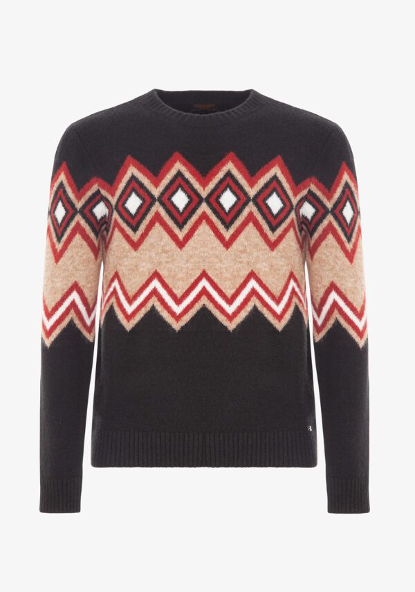 Pullover jacquard etnico