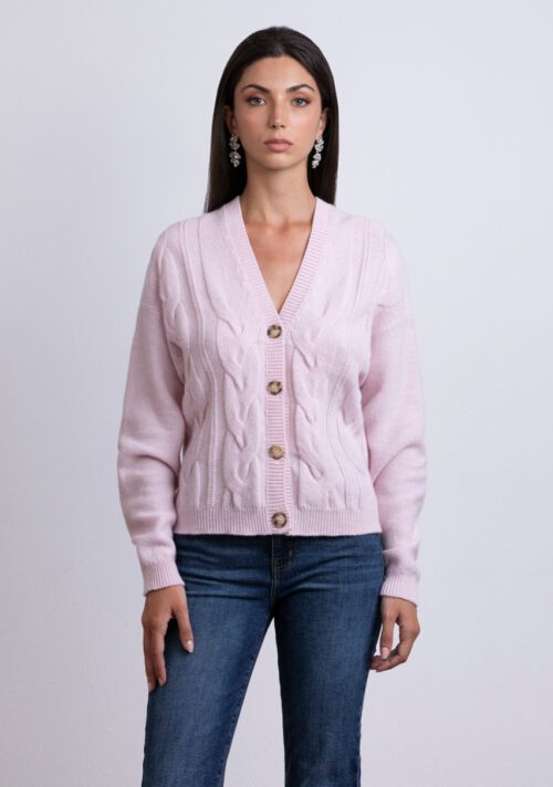 Cardigan con trecce