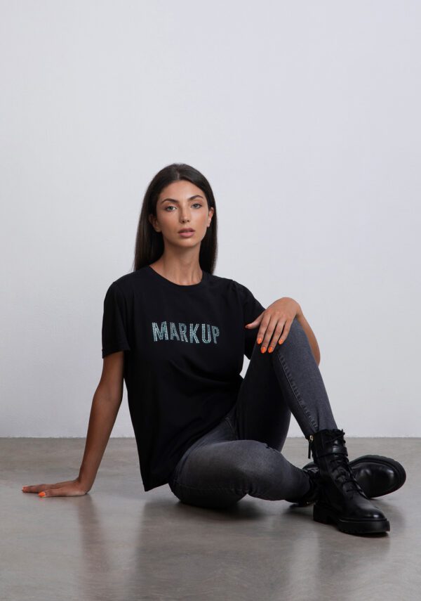 T-shirt basic logo strass