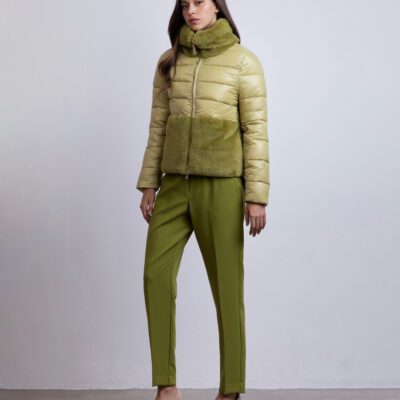 Piumino nylon e pelliccia sintetica
