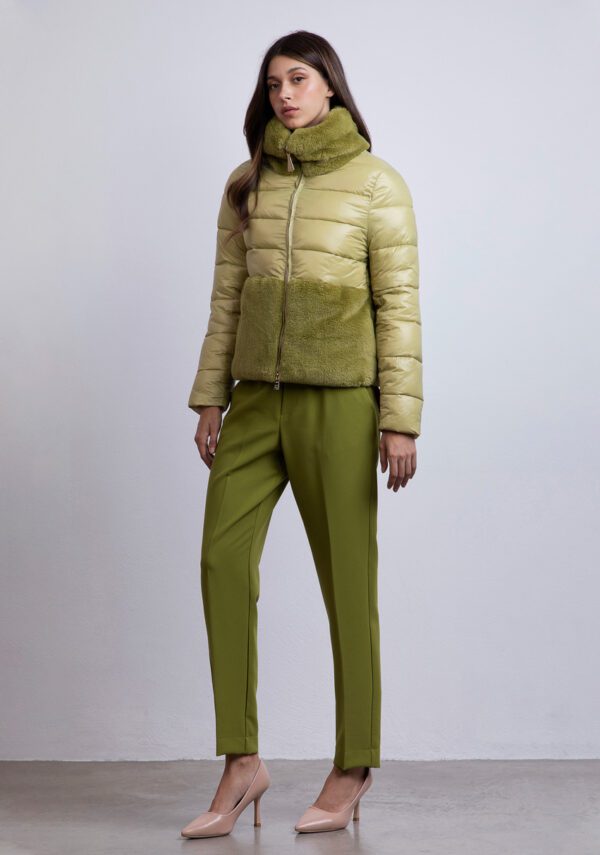 Piumino nylon e pelliccia sintetica