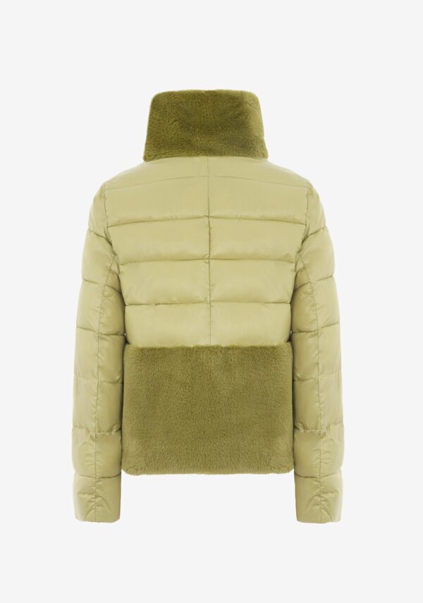 Piumino nylon e pelliccia sintetica