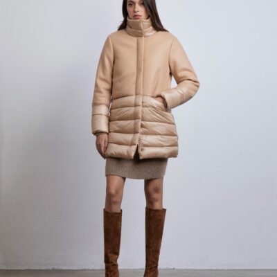 Giubbino lungo panno e nylon