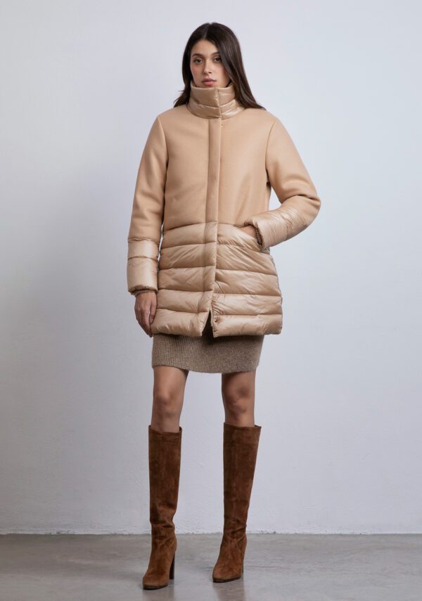 Giubbino lungo panno e nylon