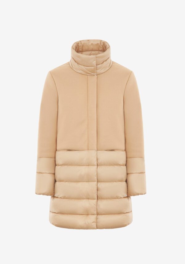 Giubbino lungo panno e nylon
