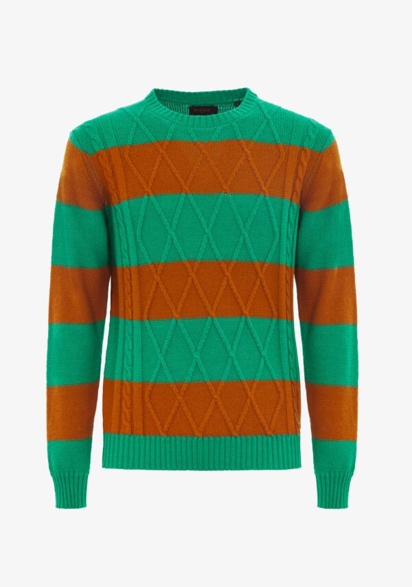 Girocollo a trecce color block
