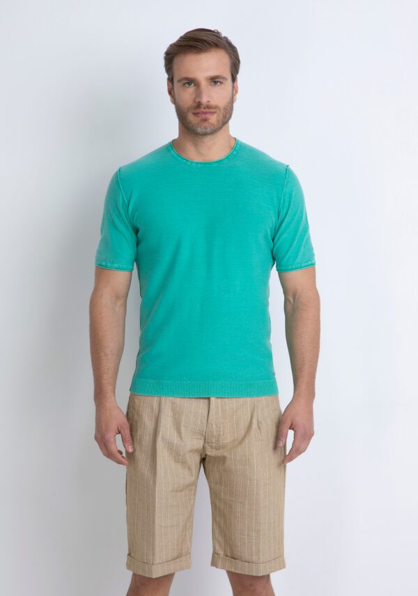Maglia girocollo in lino