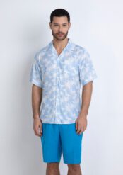 Camicia collo riviera stampata