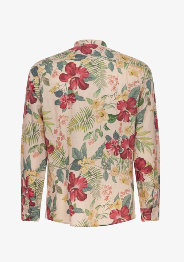 Camicia collo coreano stampata