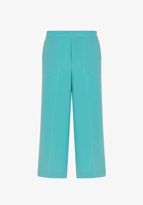 Pantalone crop in tessuto fluido