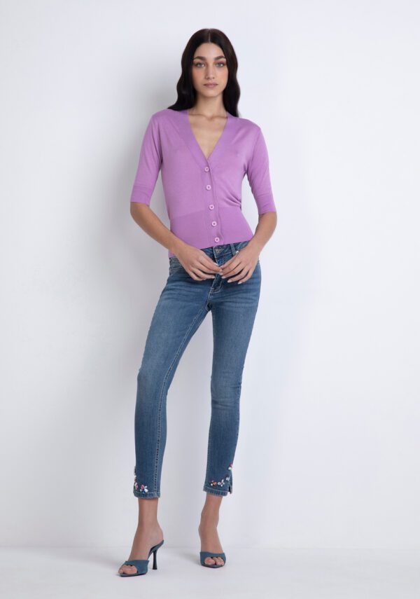 Cardigan manica corta