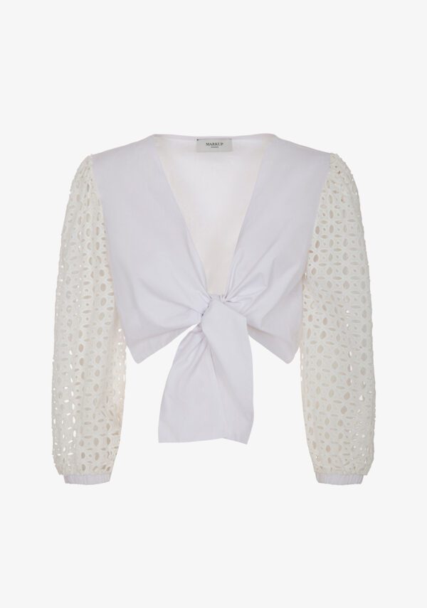 Blusa con chiusura a nodo
