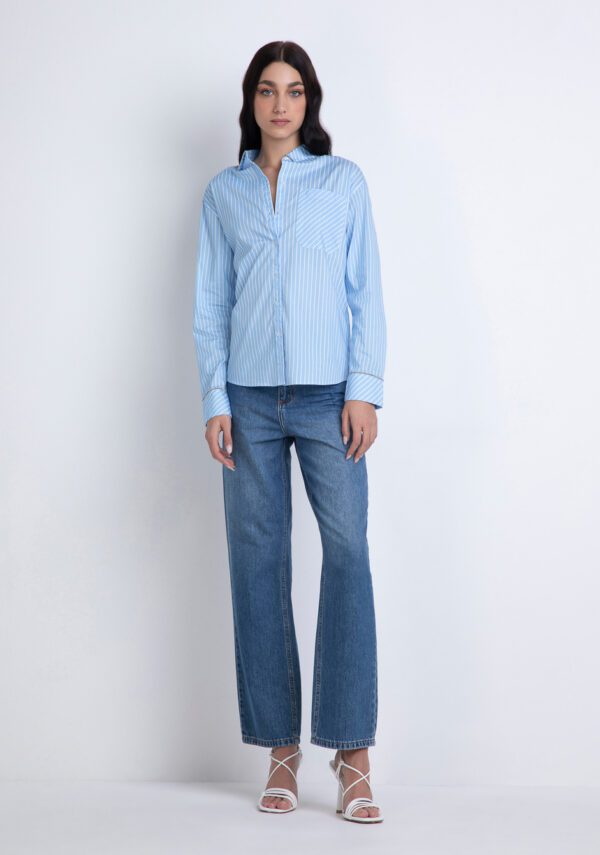 Camicia manica lunga con strass