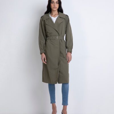 Trench doppiopetto stropicciato