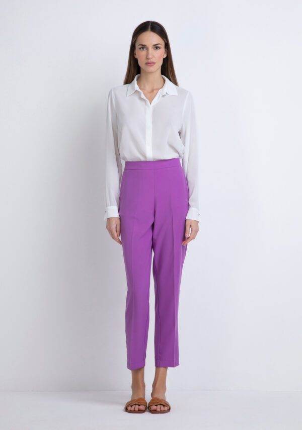 Pantalone straight in tessuto fluido