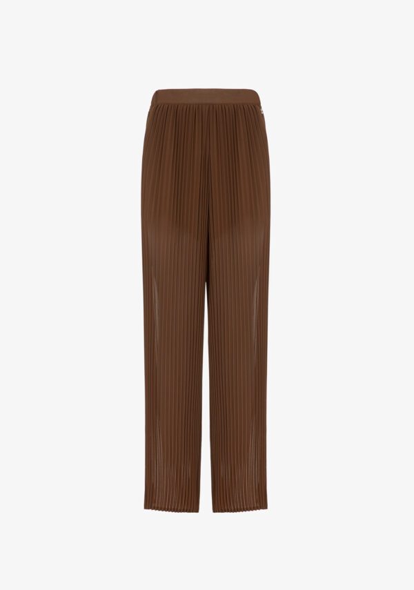 Pantalone lungo plissé in georgette
