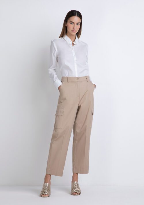 Pantalone cargo in cotton twill