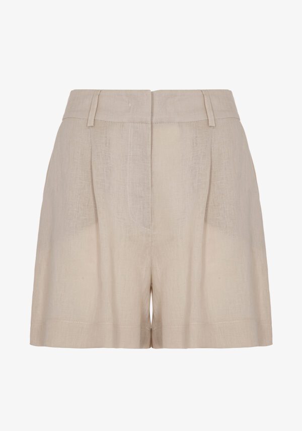 Shorts in lino con pinces