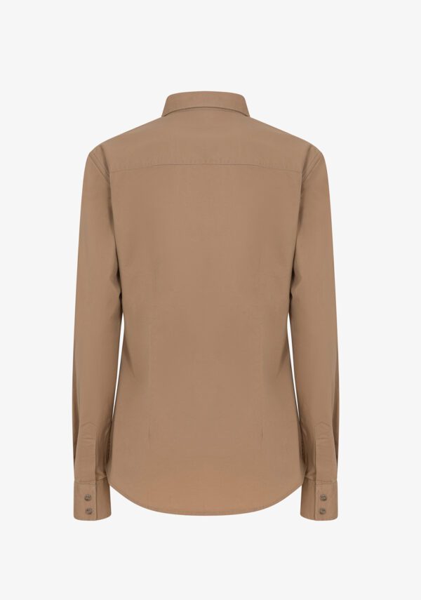 Camicia in bull con tasche applicate