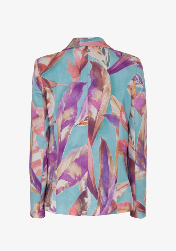 Blazer in bielastico stampa foglie