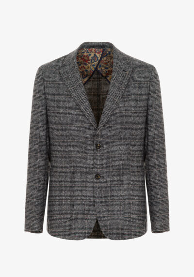 Blazer monopetto stampa check