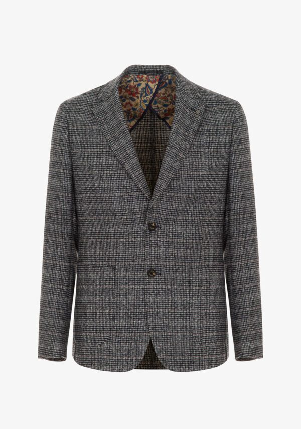 Blazer monopetto stampa check
