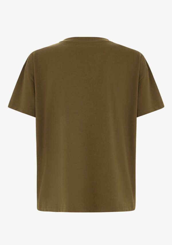 T-shirt con applicazione su spalle