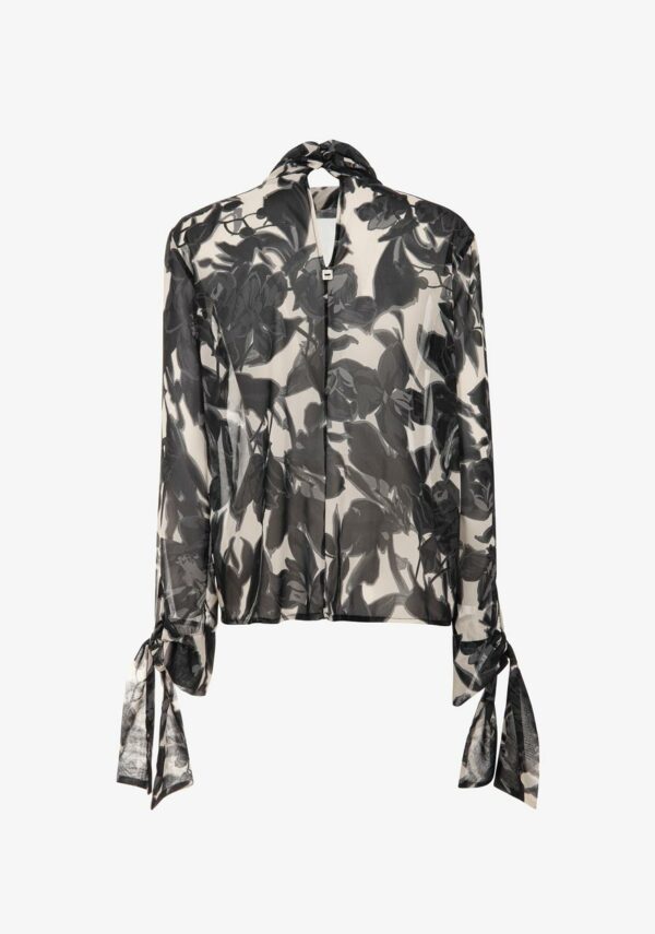 Blusa stampa fiori georgette
