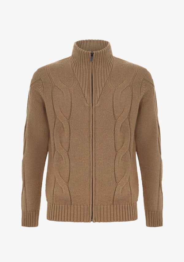 Lupetto apertura zip con trecce