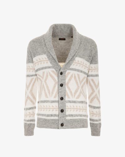 Cardigan sciallato disegno scandinavo