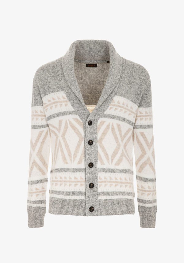 Cardigan sciallato disegno scandinavo
