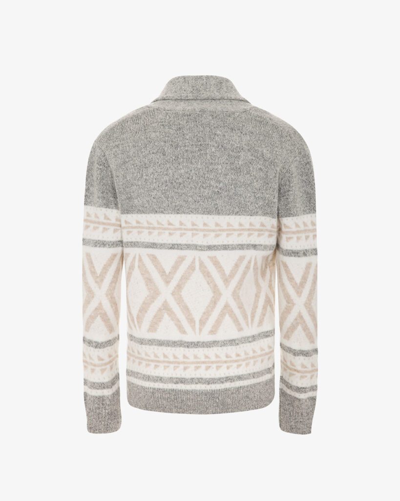 Cardigan sciallato disegno scandinavo