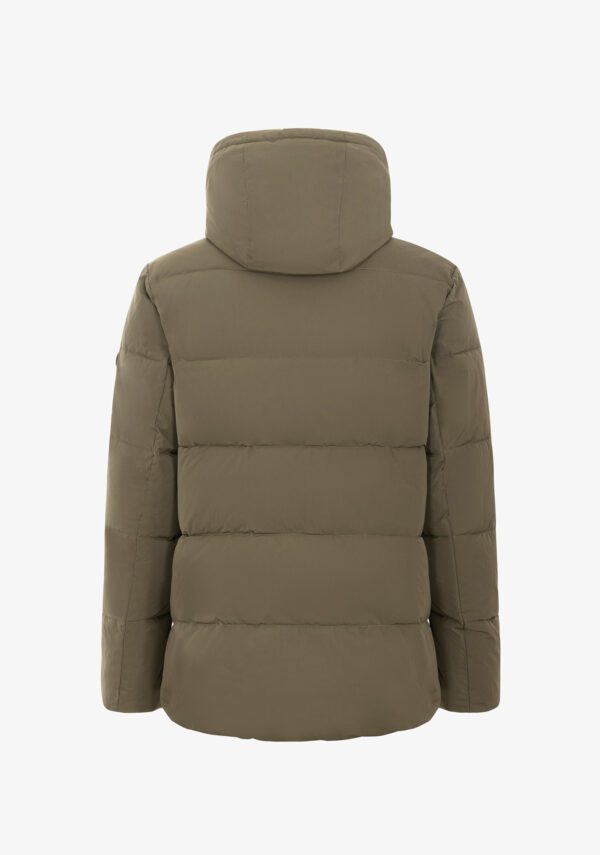 Short parka puffer misto vera piuma