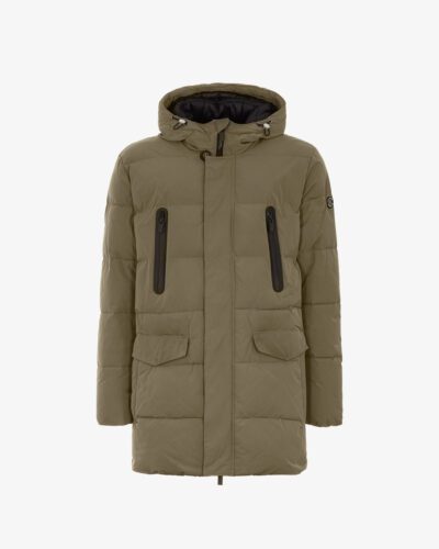 Long parka puffer misto vera piuma