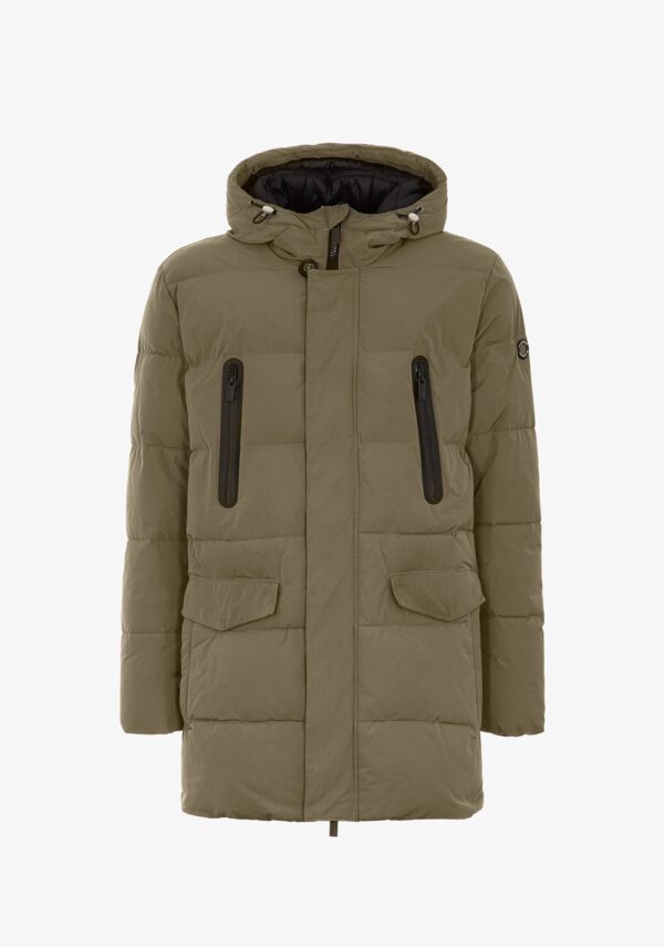 Long parka puffer misto vera piuma