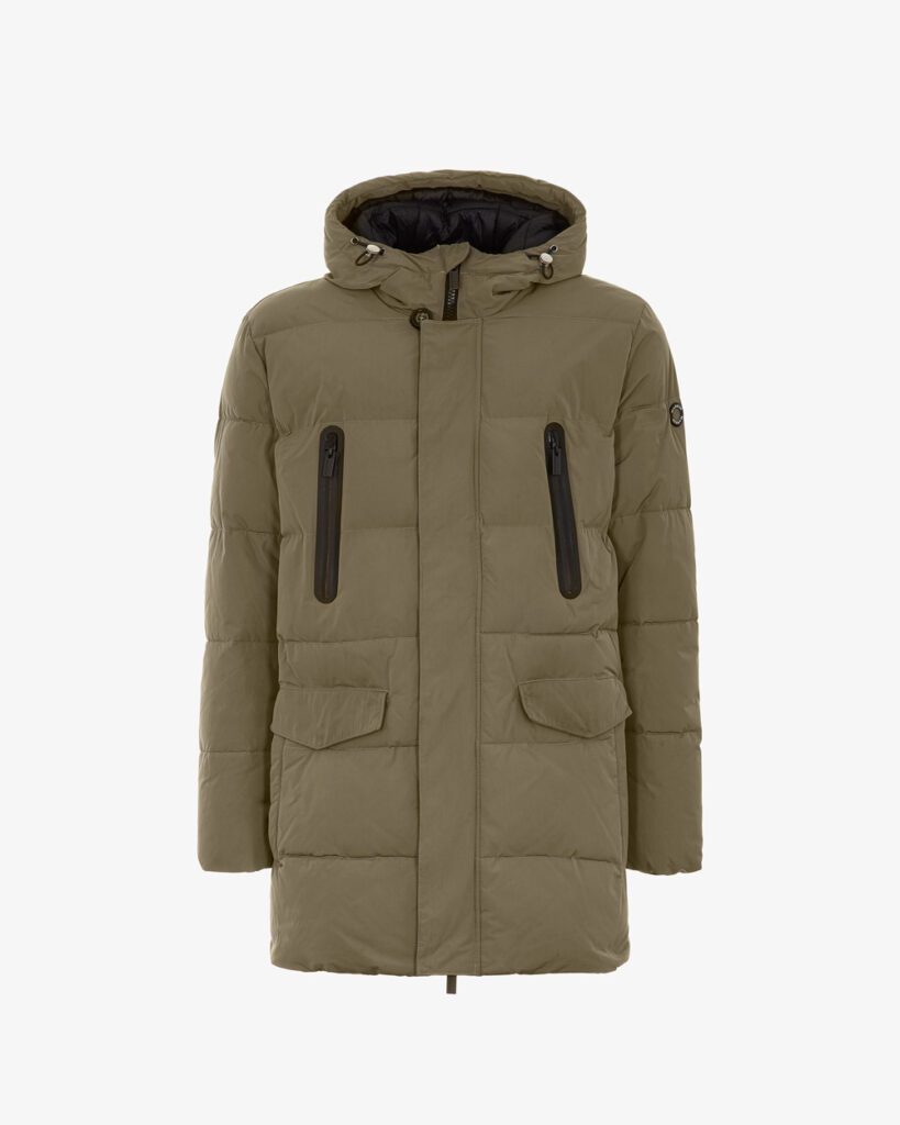 Long parka puffer misto vera piuma